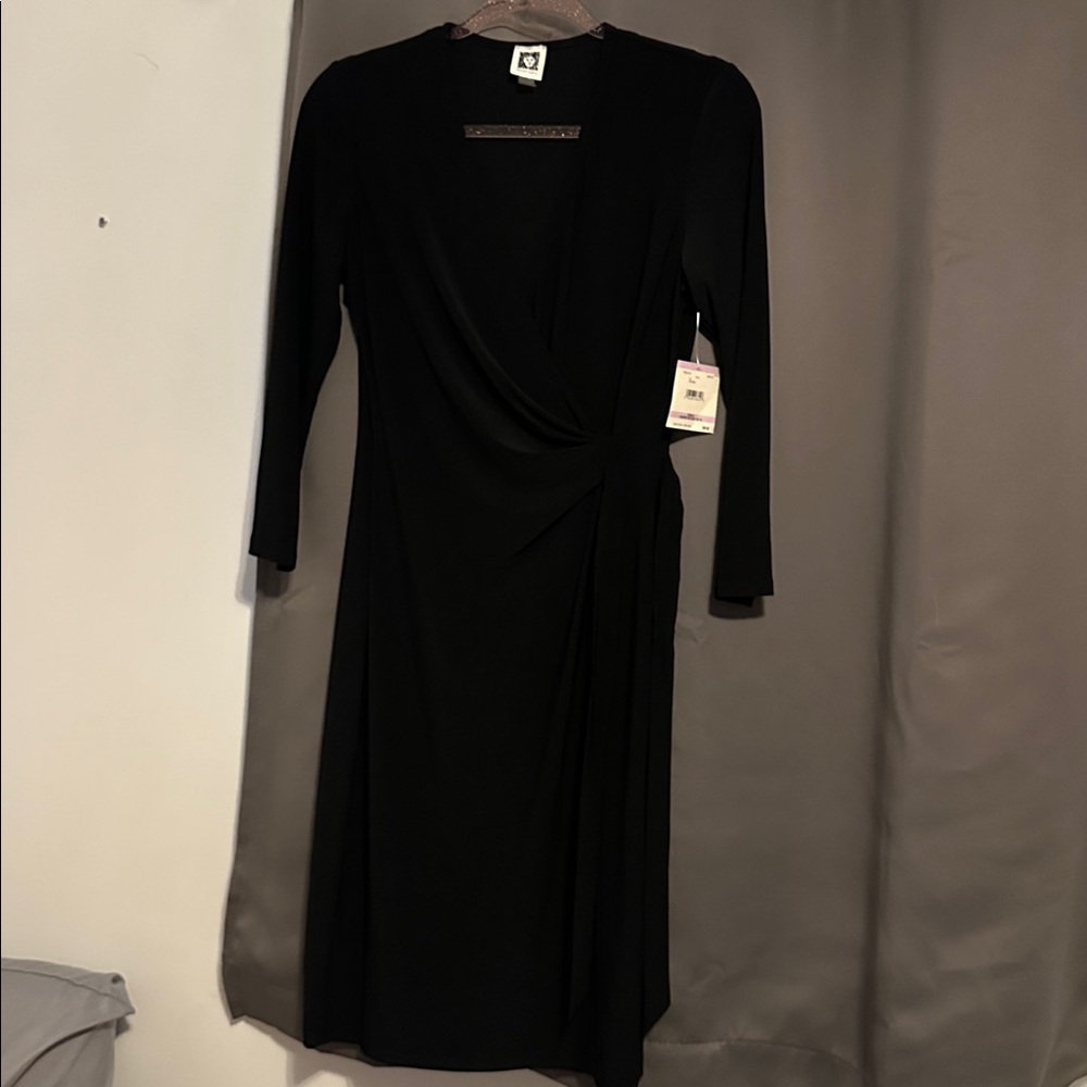 Anne Klein Classic Black Long Sleeve Dress
